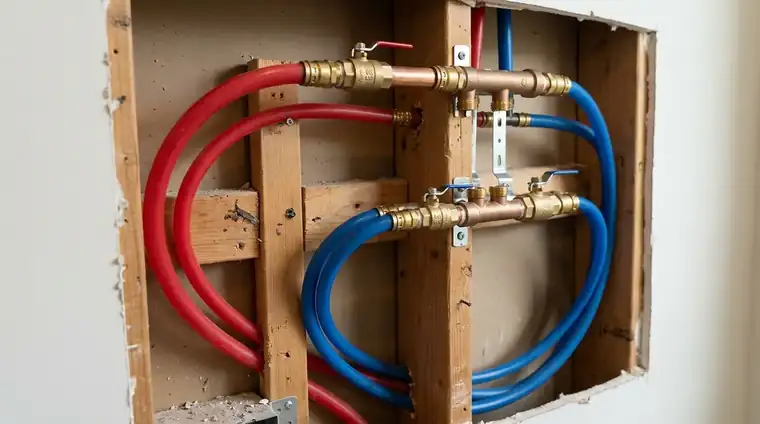 Clean PEX-a manifold installation and copper pipe repair after electronic leak detection in Medford, OR