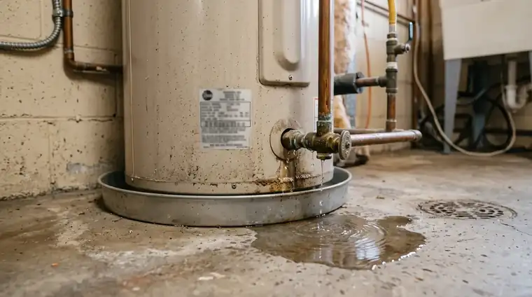 Water heater supply manifold and shut-off valve inspection in a Medford, OR rental property